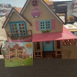 Li'l Woodzeez Toy House with Furniture - Honeysuckle Hillside Cottage