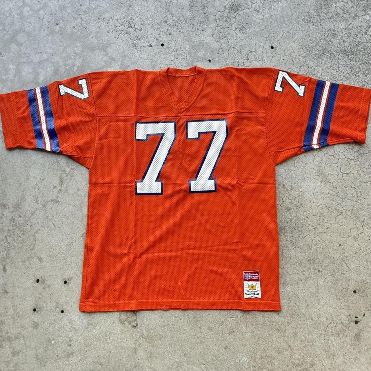 Vintage 80’s KARL MECKLENBURG 77 DENVER BRONCOS Sand Knit NFL Official Jersey Orange