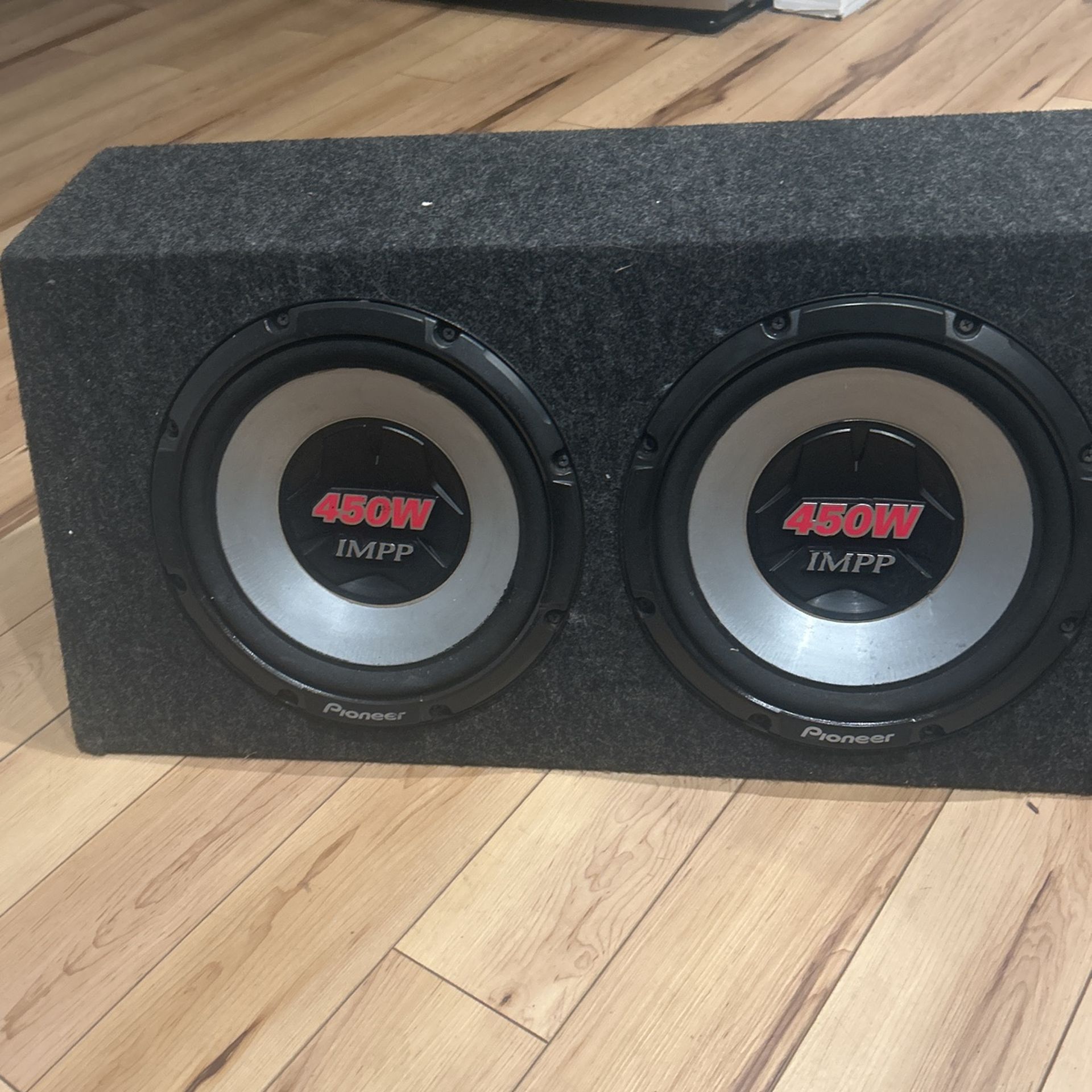 2 12in Pioneer 450 Watt Subs In Box