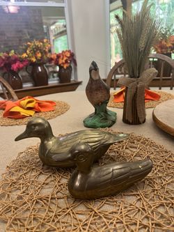 Vintage Brass Duck Figurines - Set of 2