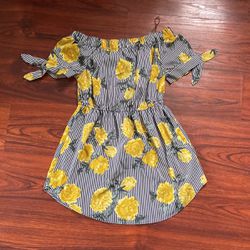 Flower And Stripe Dress 