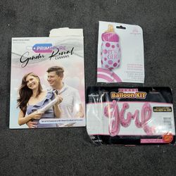 Gender Reveal Girl Confetti cannons And balooons 