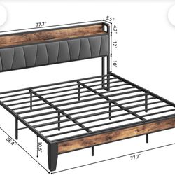 King Size Bed W/mattress 2 Years Old