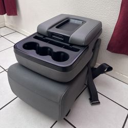 2014-19 GM Truck Double Cab Silverado Center Stationary Fold Down Seat Gray-4D7