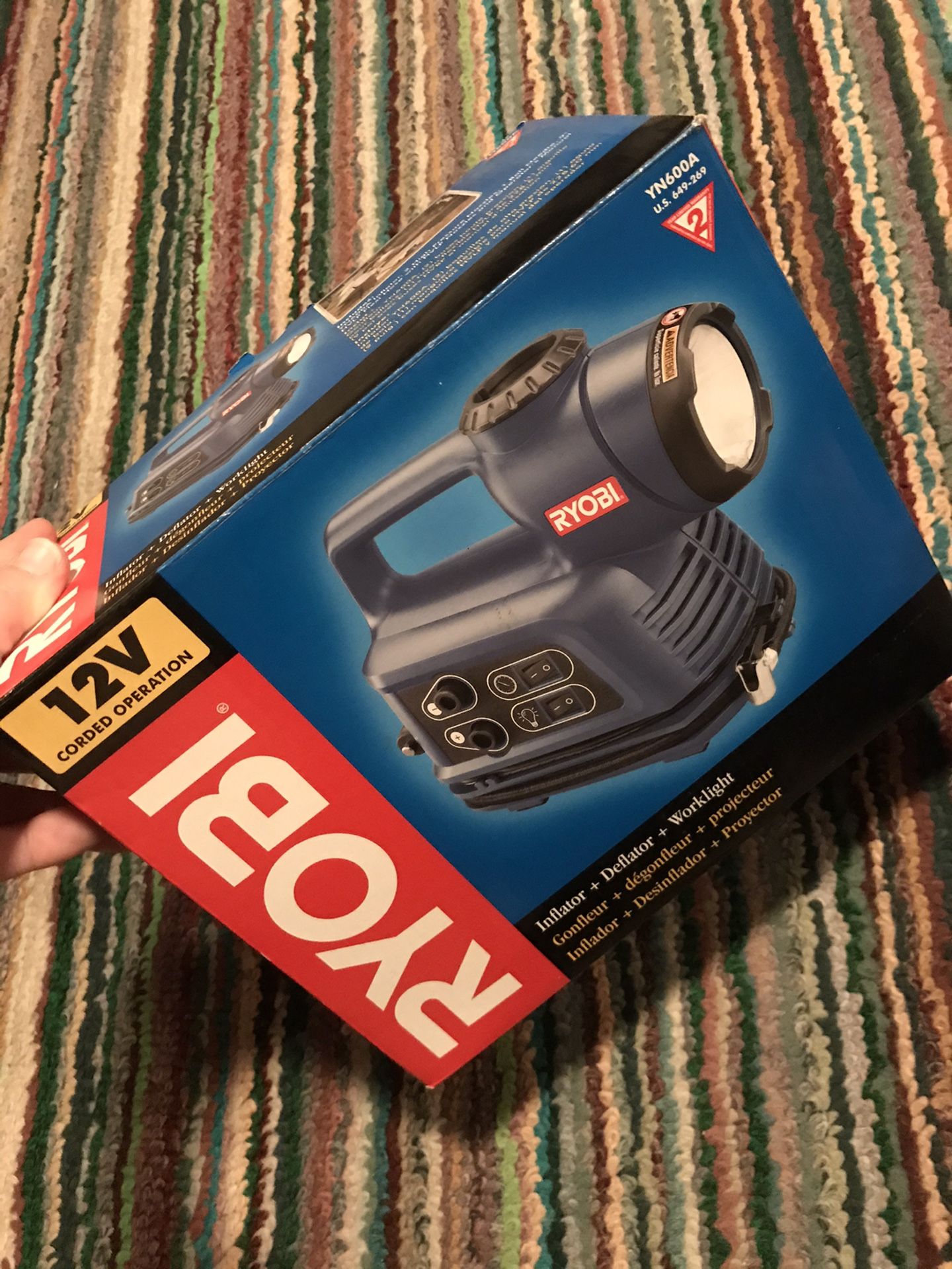 Ryobi inflator deflator work light new in box