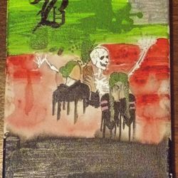 8x10x Canvas Painting/Party With The Reaper /Free Art