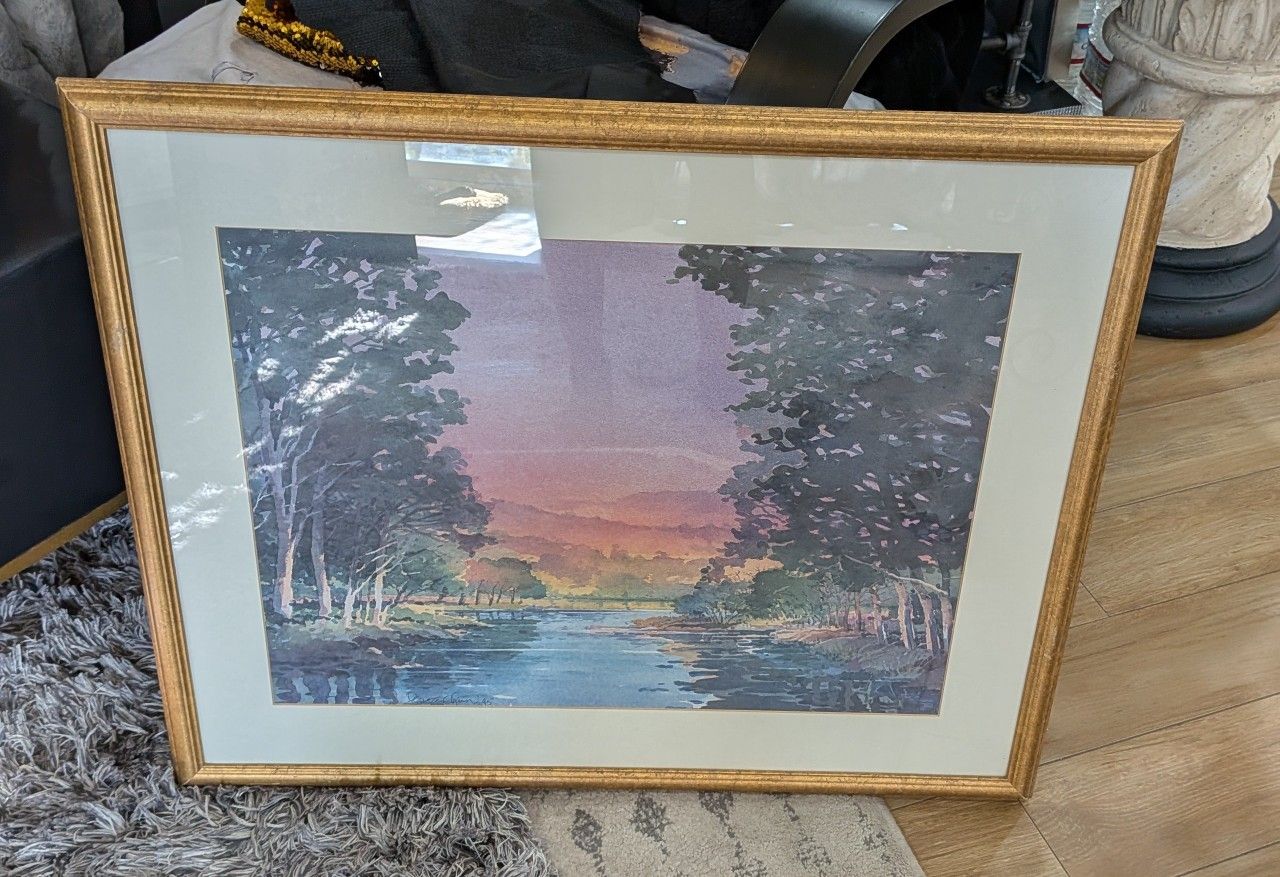 Beautiful Painting Watercolors Titled Still Waters By Douglas Chun!