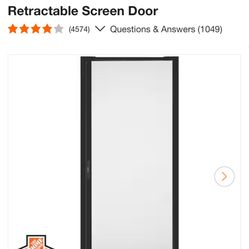 Andersen 36 in. x 80 in. LuminAire Black for Single Entry Door 32 in.-36 in. Universal Handed Aluminum Retractable Screen Door