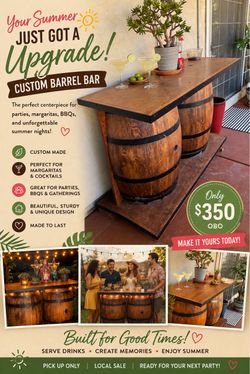 Double Barrel Bar Console Table