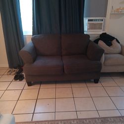 Gray Two Person Sofa.