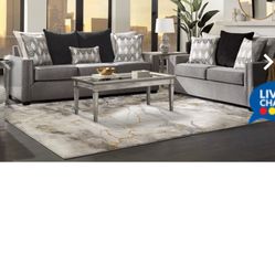 Gray Loveseat And Sofa