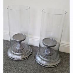 Pottery Barn Large Hurricane Pillar Candle Holder Lantern, $45each