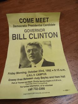 Governor Bill Clinton Campaign Flyer