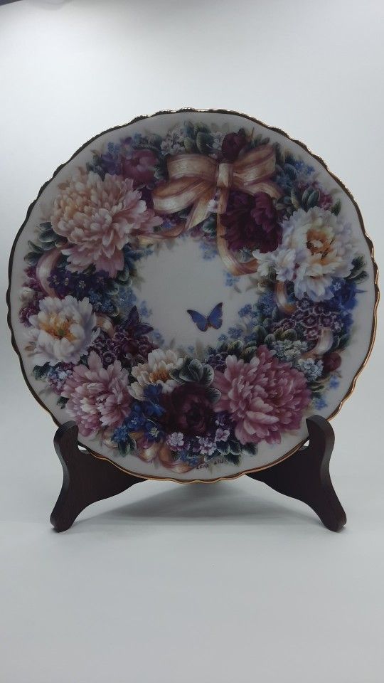 Lena Liu Plates Circle Of Love Collector Plates Butterfly Flowers