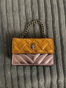 Kurt Geiger Mini Chain Bag Gold Pink Metallic