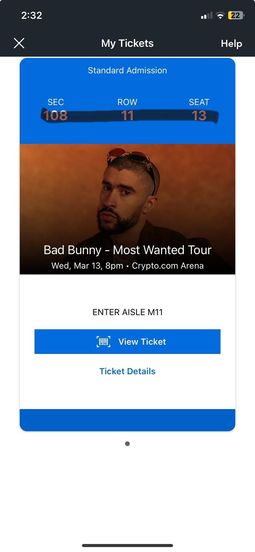 Bad Bunny Ticket