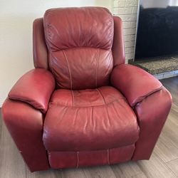 LA-Z-BOY Manual Recliner + Power Loveseat with Console. Crate and Barrel Oversized Lounge Chair. 