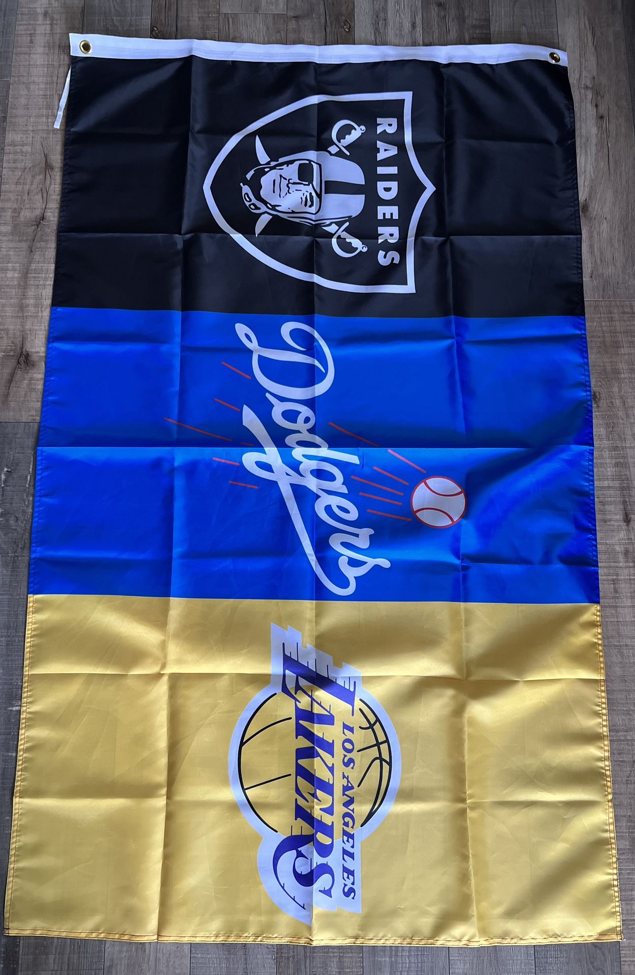 Raiders Dodgers Lakers Flag Size 3ftx5ft Single Sided ( Flag Only)