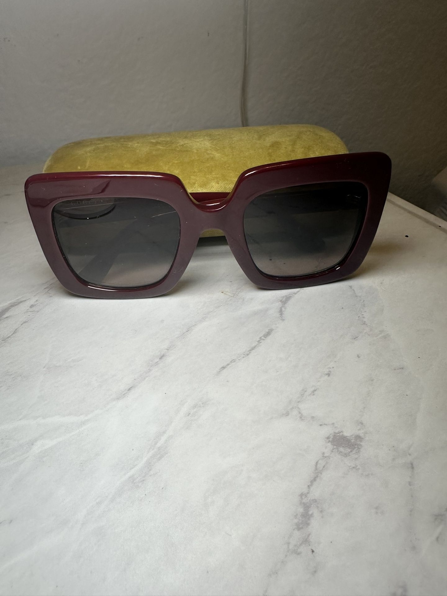 Red Gucci Oversized Sunglasses 