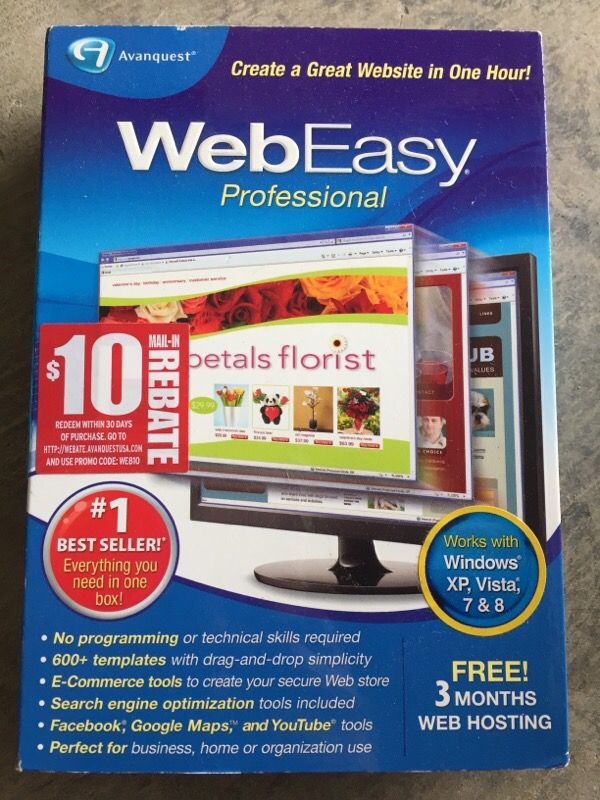Web easy Professional for windows XP, Vista