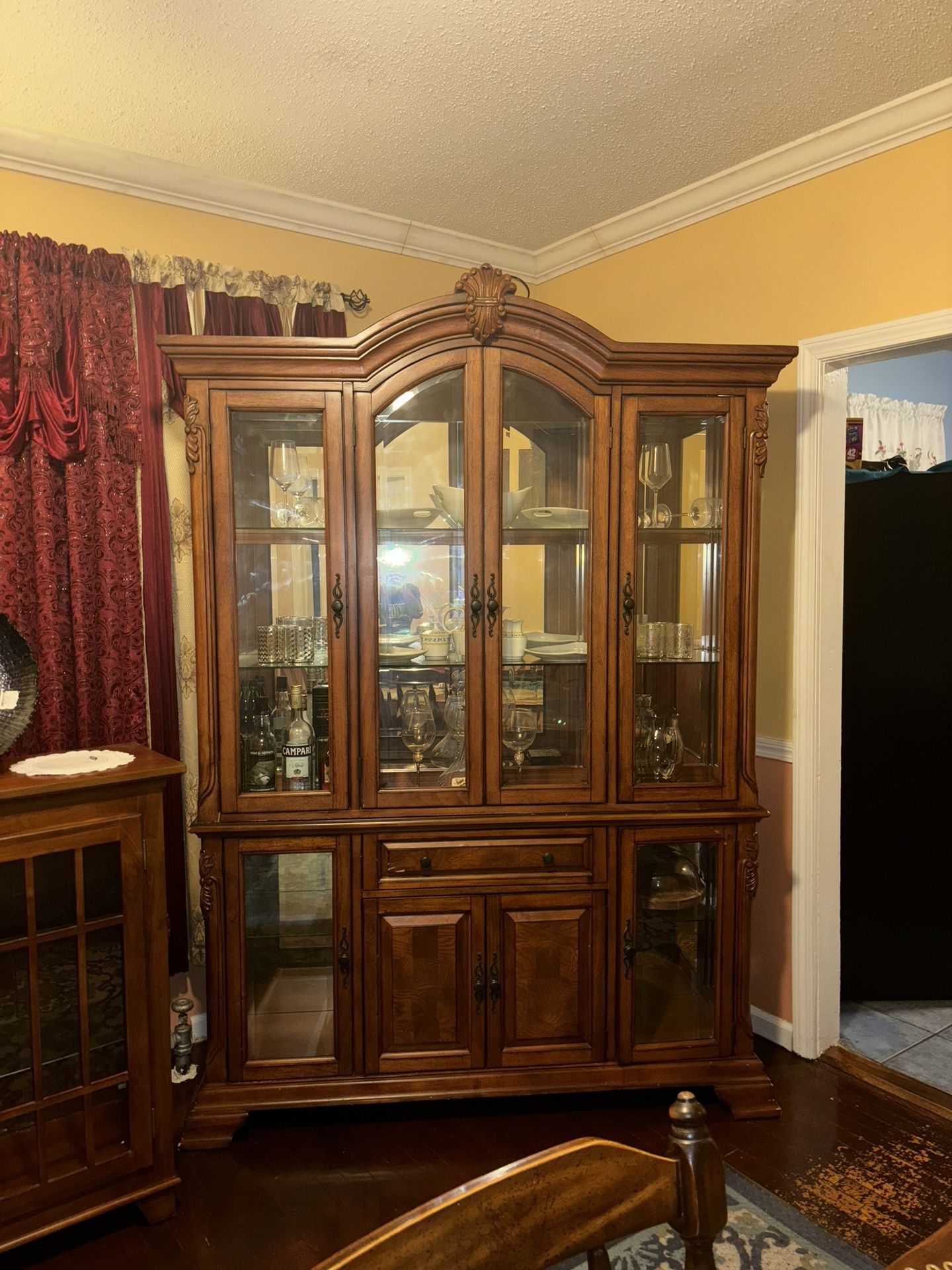 Vintage Wood Wine Cabinet 