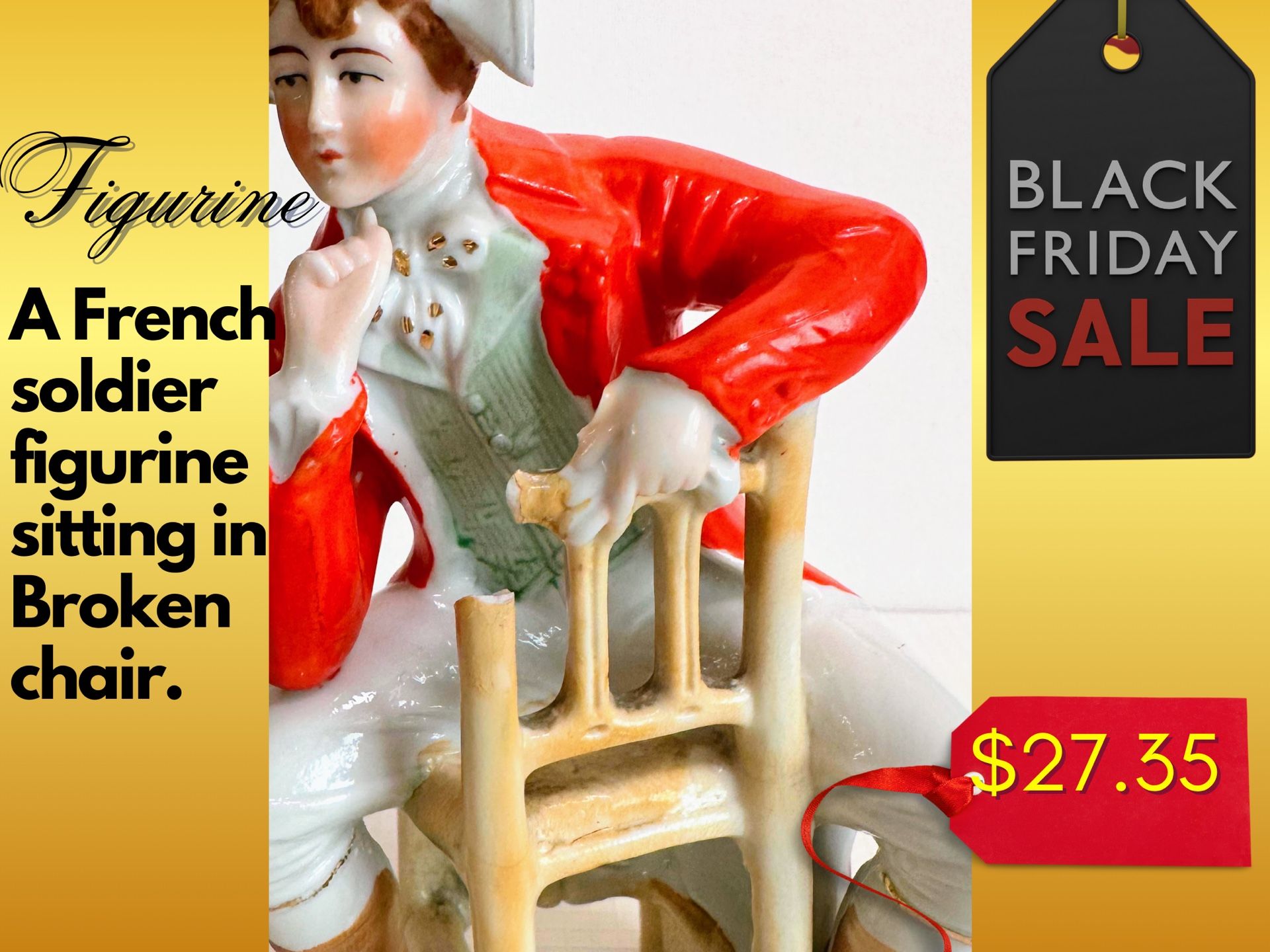 French Soldier Figurine - Porcelain.