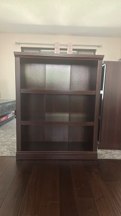 2 Dark Wood Bookshelves or Storage Cabinets