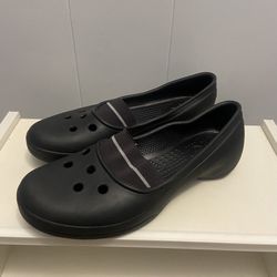CROCS Juneau Slip On Ballet Flat with Elastic Black Size 10