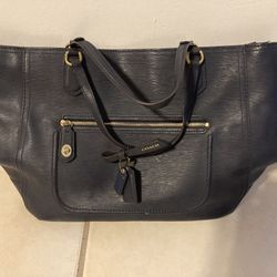 Coach Navy Poppy Blair Tote