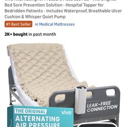 Vive Alternating Air Pressure Mattress Pad - The Original Bed Sore Prevention Solution - Hospital Topper for Bedridden Patients - Includes Waterproof,