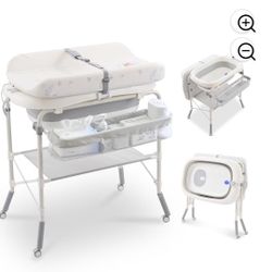 Wanan
4.9 stars out of 7 reviews
(4.9)|
7
Baby Changing Table with Bathtub, Wanan 2-in-1 Foldable Diaper Station, Adjustable Height Changing Table wit