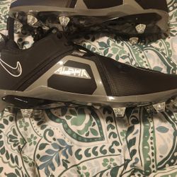 NIKE Alpha Menace Pro 3 Black Grey White Detachable Football Cleats Mens 14 wide