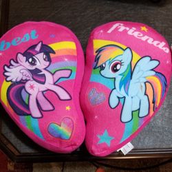 New Pink Best Friends Pillow Heart