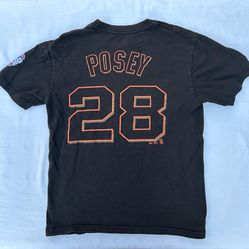 Majestic Youth SF Giants Buster Posey #28 T-Shirt Black, L- 2012 World Series