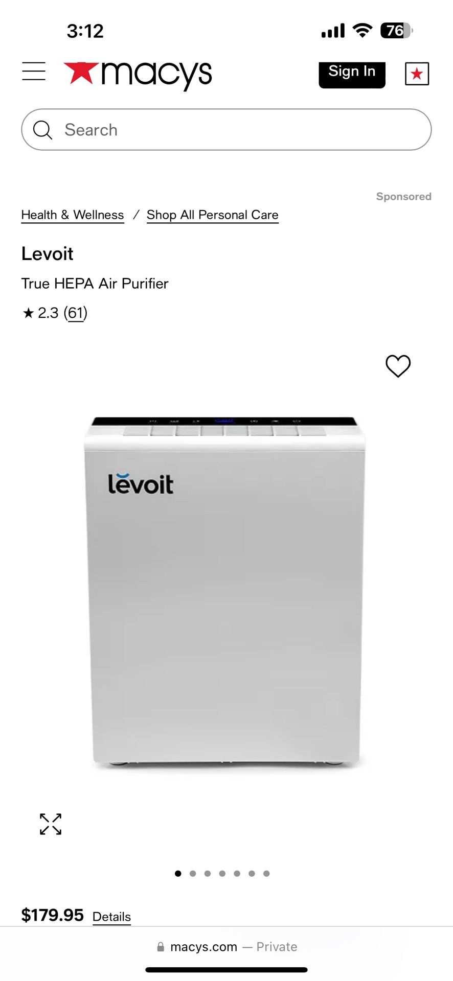 Levoit Air Purifier