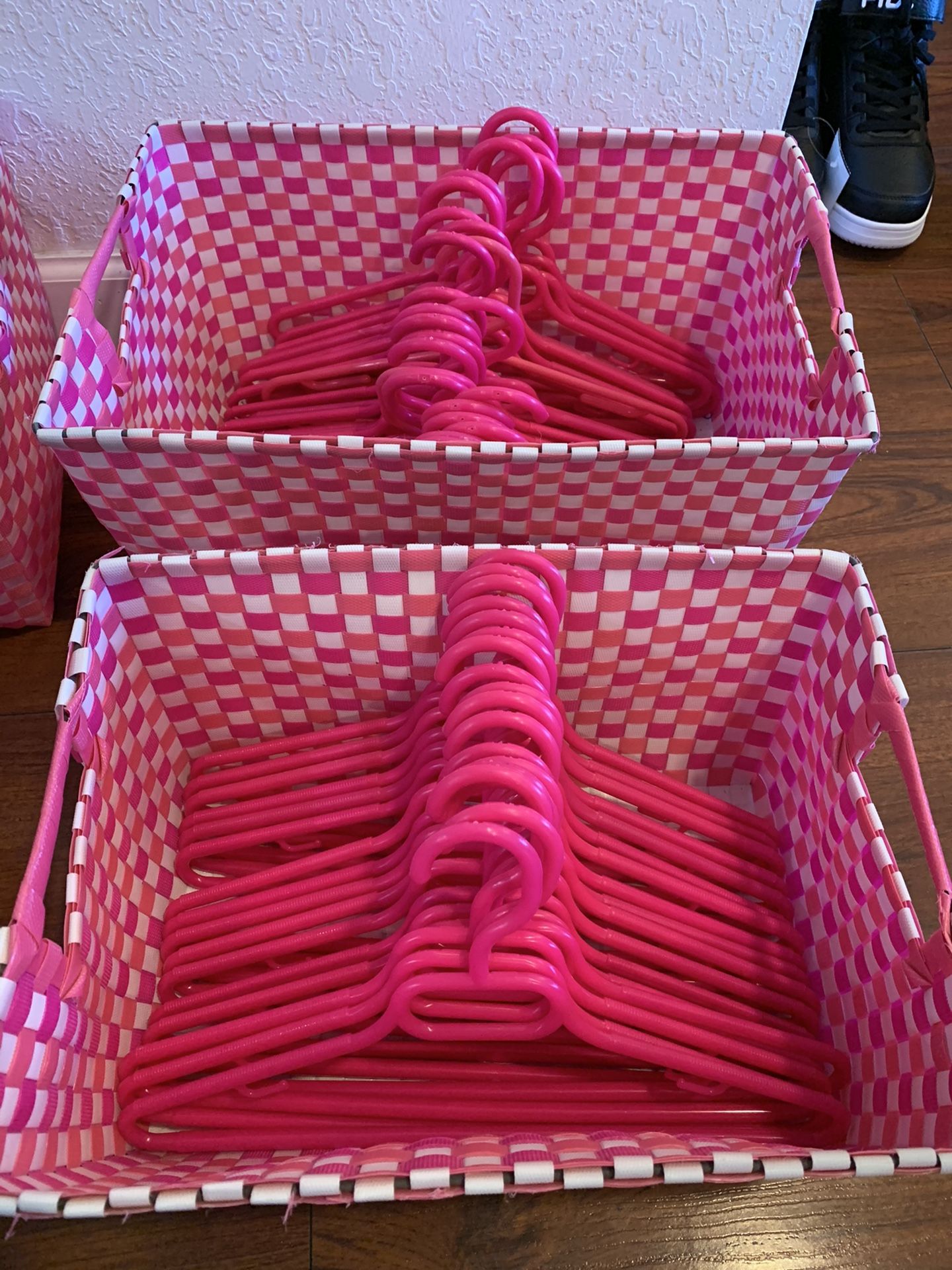 Container store  girl baskets & hangers