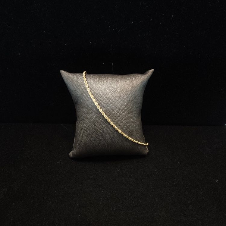10k Gold Thin Hollow Rope Bracelet 