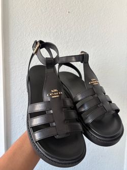 Coach Franny Black Sandals Size 7