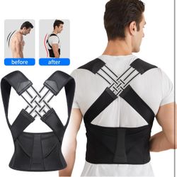 Posture Corrector for Women and Men,Adjustable Shoulder Straightener,Back Support Brace,Upper Spine scoliosis, hunchback Large