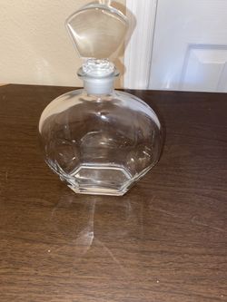Vintage Heavy Glass Decanter With Stopper Made In Italy