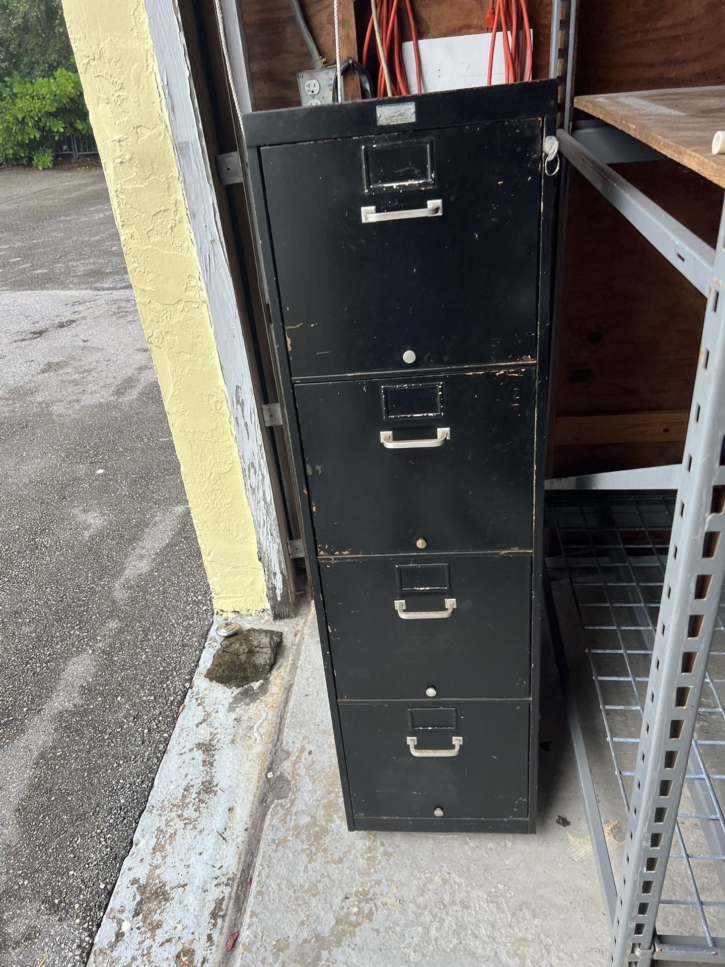 File cabinets, one heavy duty, four drawer locking and two drawer non-locking