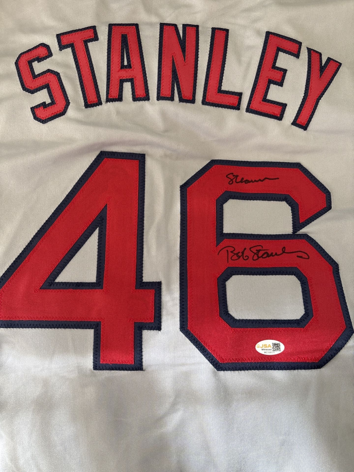 Bob Stanley Autographed Boston Jersey + JSA COA (Authentic Signed)