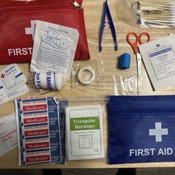 First Aid Kit - 50pcs Portable – Red/Blue | Car, Home, Travel, Outdoor