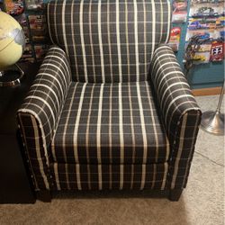 Black Plaid Accent Club Chair