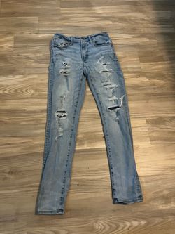 Light Wash Distressed Skinny Jeans