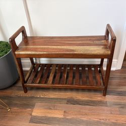 Solid Wood Entryway Bench