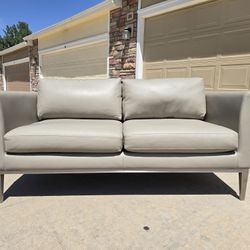 American Leather Henley Gray Leather Loveseat- Free Delivery