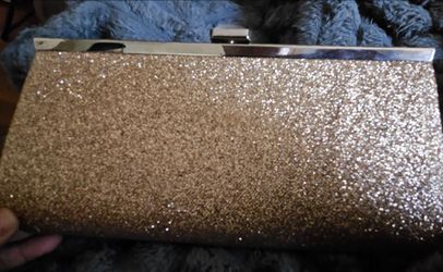Glitter Envelope Clutch - Gold Sparkle