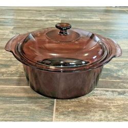 Corning Ware VISIONS 5L Cranberry Dutch Oven Casserole Stock Pot Serving Lid 5QT