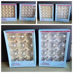 Clear Iredescent Glass Christmas Ornaments